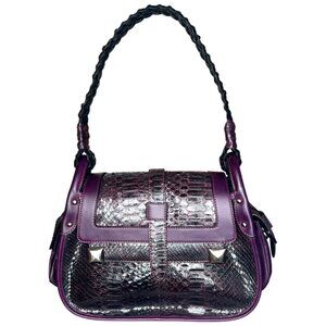 CESARE PACIOTTI GENUINE PYTHON SKIN LEATHER PURSE HANDBAG BAG VINTAGE NEW BOX